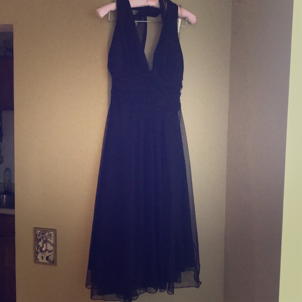 Sexy Black Lace Halter Dress